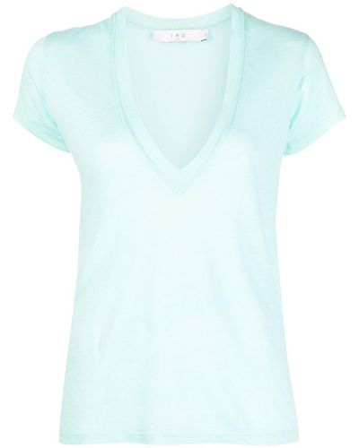 IRO Camiseta con cuello en V - Azul