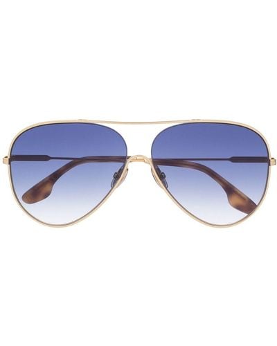 Victoria Beckham Vb133s Pilot-frame Sunglasses - Metallic