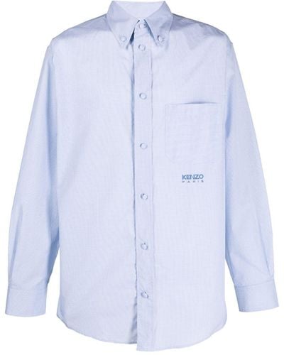 KENZO Overhemd Met Geborduurd Logo - Blauw
