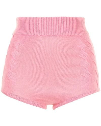 Cashmere In Love Mimie High-waisted Cashmere Shorts - Pink
