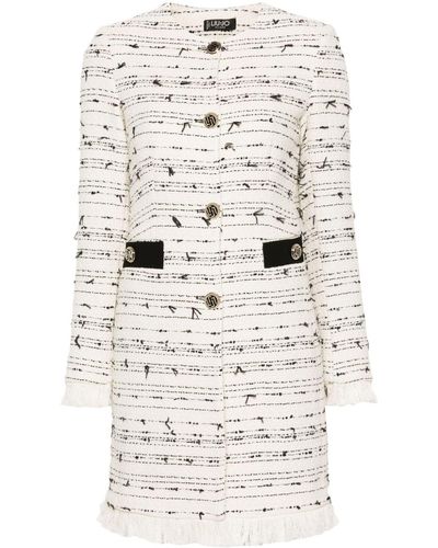 Liu Jo Bouclé Midi Coat - White