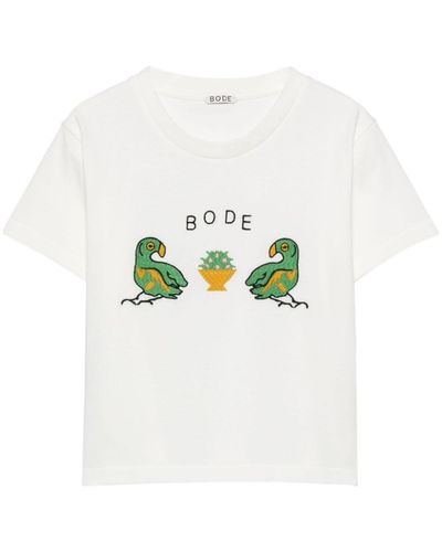 Bode Twin Parakeet T-shirt - White