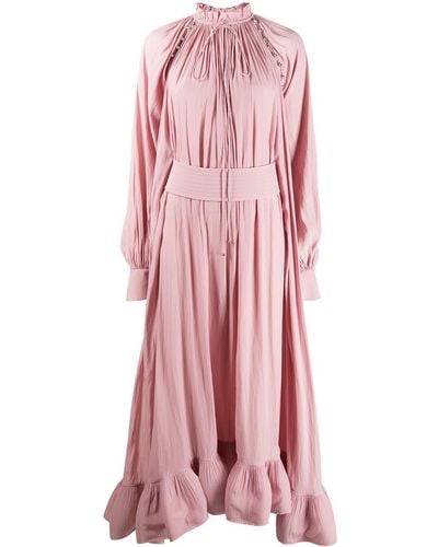 Lanvin Long-sleeved Ruffle Gown - Pink