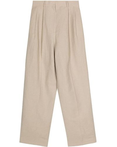 Totême Pleat-detail Tapered Trousers - Natural