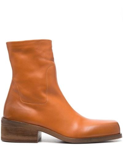 Marsèll 50mm Zip-up Leather Boots - Brown