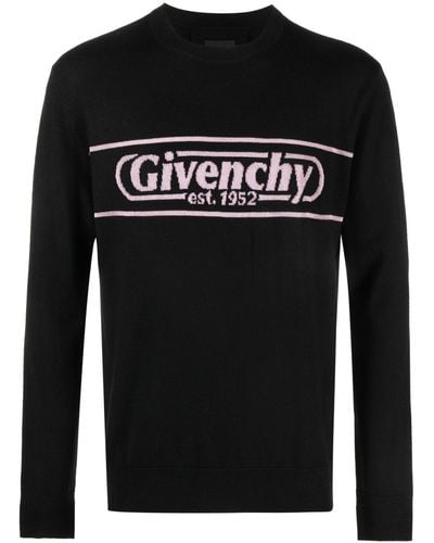Givenchy ロゴインターシャ セーター - ブラック