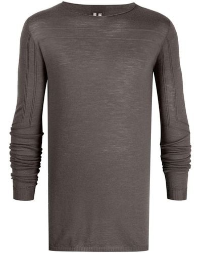 Rick Owens Long-sleeve Knitted Sweater - Gray