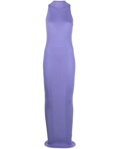 Aeron Ribbed Bodycon Dress - Purple
