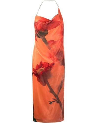 Stine Goya アブストラクトパターン ノースリーブ ドレス - オレンジ