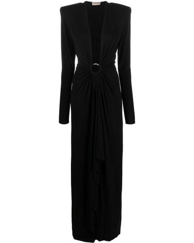 Alexandre Vauthier V-necked Long Dress - Black