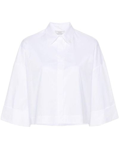 Peserico Hemd aus Popeline mit Logo - Weiß