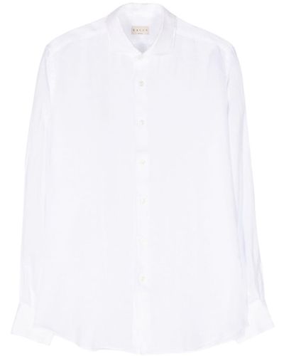 Xacus Spread-collar Linen Shirt - White