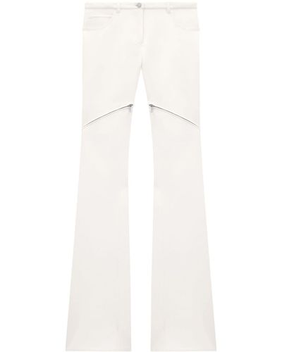 Courreges Ellipse Zipped Twill Trousers - White