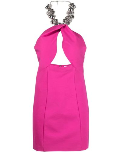 Area Mini-jurk Met Halternek - Roze