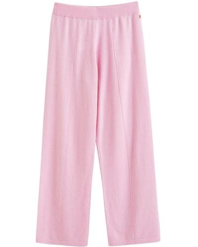 Chinti & Parker Wide-leg Fine-knit Pants - Pink