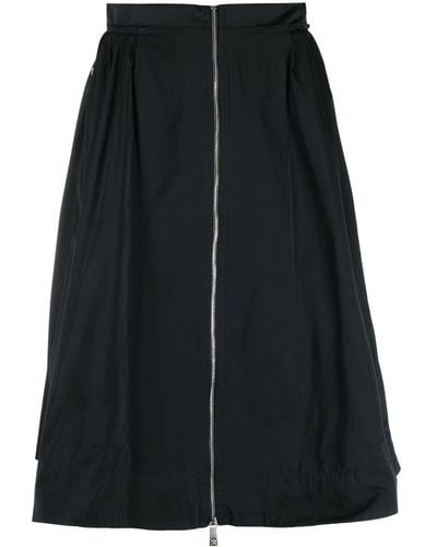 John Richmond Zip A-line Midi Skirt - Black