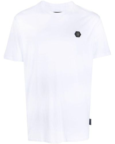 Philipp Plein T-Shirt mit Logo-Patch - Weiß
