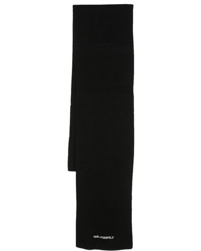 Karl Lagerfeld K/essential Knitted Scarf - Black