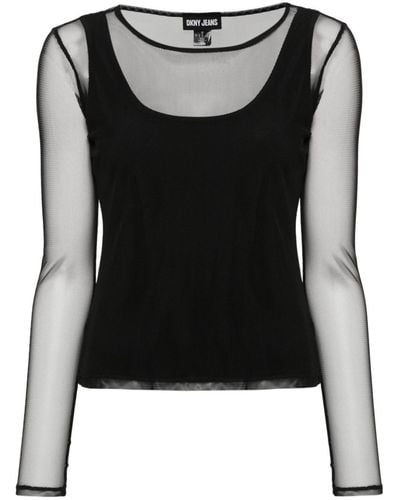 DKNY T-shirt à col rond - Noir