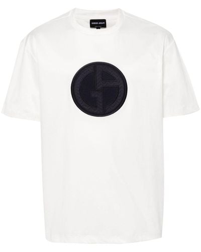 Giorgio Armani Logo-appliqué Cotton T-shirt - White