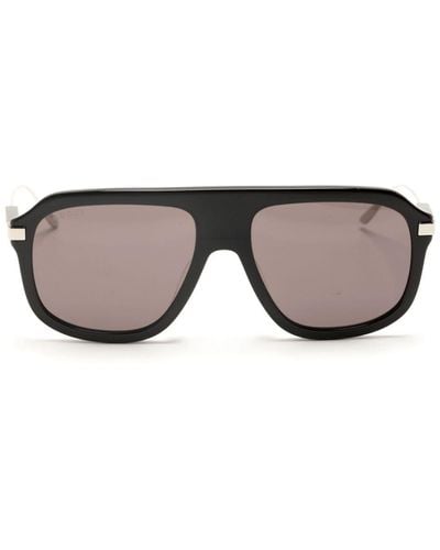Saint Laurent Interlocking G Aviator-frame Sunglasses - Black