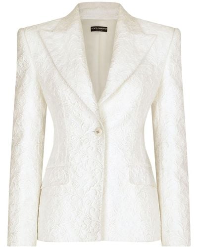 Dolce & Gabbana Turlington Brocade Blazer - White