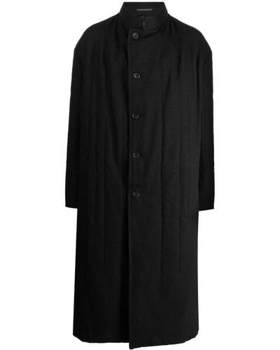 Yohji Yamamoto Cappotto monopetto con spalle basse - Nero