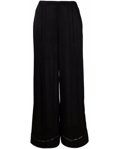 Carine Gilson Wide-leg Silk Pajama Pants - Black