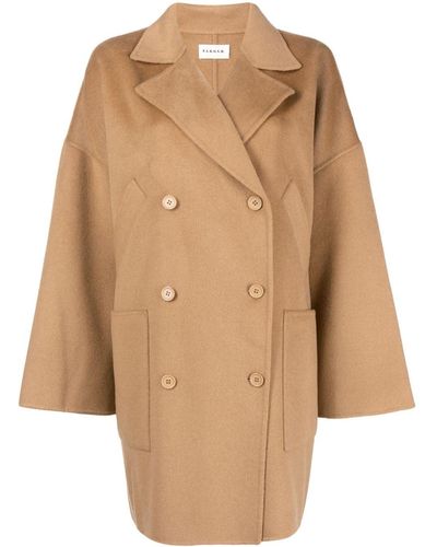 P.A.R.O.S.H. Double-breasted Cashmere Coat - Natural
