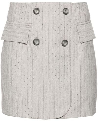 Nissa Crystal-embellished Miniskirt - Grey