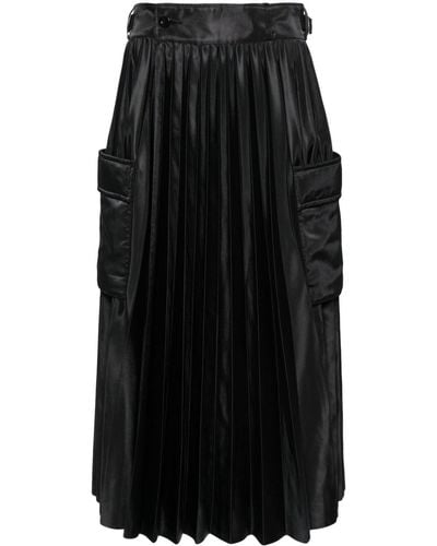 Sacai Pleated Cargo Midi Skirt - Black