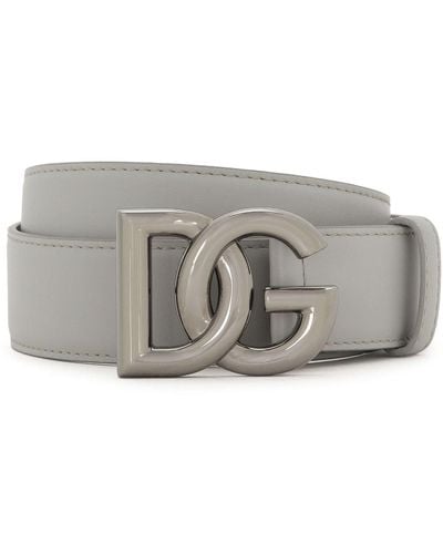 Dolce & Gabbana Ceinture à logo DG - Gris