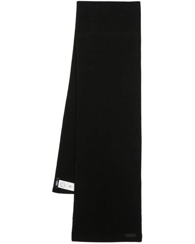 Versace Logo-patch Wool Scarf - Black