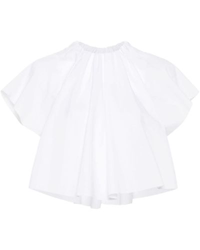 MM6 by Maison Martin Margiela Gathered Cotton Blouse - White