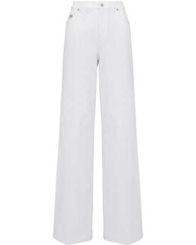 Alexander McQueen Halbhohe Wide-Leg-Jeans - Weiß