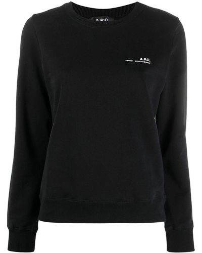 A.P.C. Logo-print Cotton Sweatshirt - Black