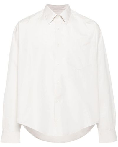 Ami Paris Ami De Coeur-embroidered Poplin Shirt - White