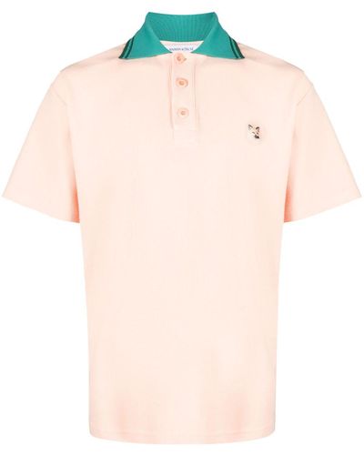 Maison Kitsuné Poloshirt Met Logopatch - Roze