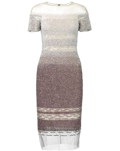 Pamella Roland Ombré-effect Sequinned Mini Dress - Gray