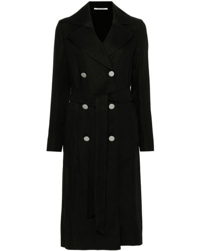 Tagliatore 0205 Luce double-breasted linen coat - Nero