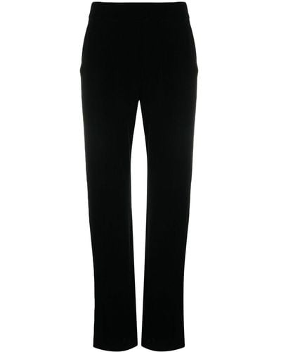 Emporio Armani Velvet High-waisted Pants - Black