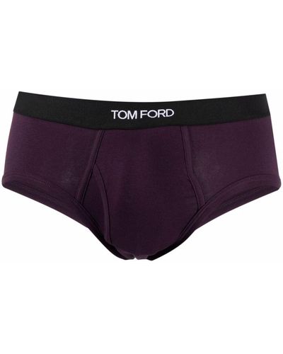 Tom Ford Logo Cotton Briefs - Purple