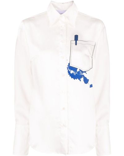 AZ FACTORY Tribute Ink Stain Blouse - White