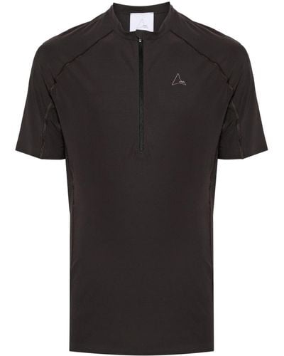 Roa Camiseta con cremallera y logo estampado - Negro
