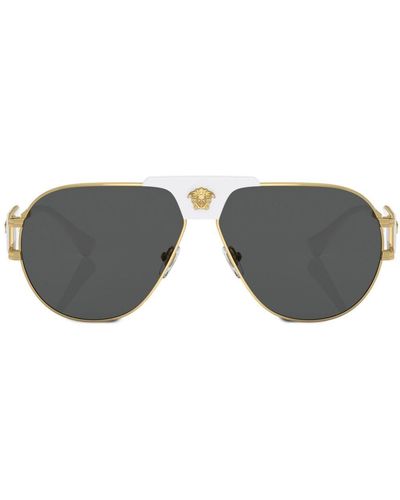 Versace Special Project Aviator-frame Sunglasses - Gray