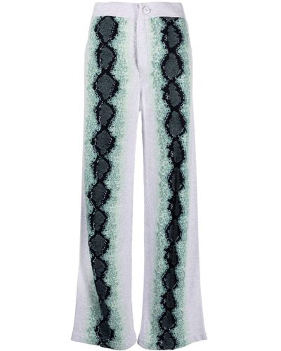 Barrie Python-jacquard Trousers - Blue