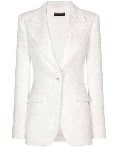 Dolce & Gabbana Brocade Turlington Blazer - White