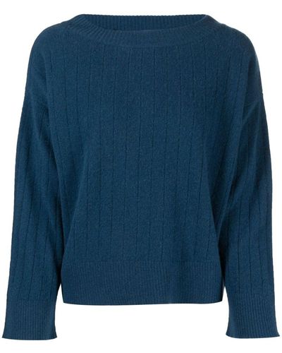 Pringle of Scotland Ribbed Wide-neck Sweater - Blue