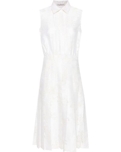 Ermanno Scervino Robe plissée en fil coupé - Blanc