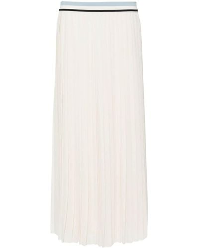 Moncler Jupe mi-longue à design plissé - Blanc